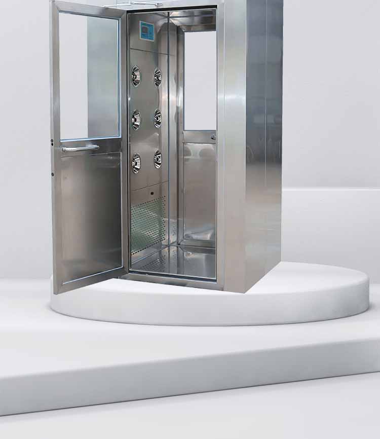 不銹鋼單人單吹風(fēng)淋室展示2